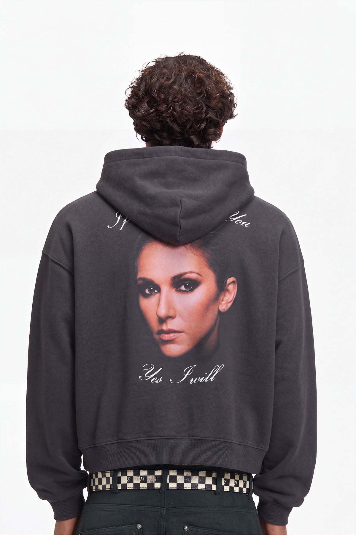 Anastasia Reversible Zip Hoodie in Plaid Black