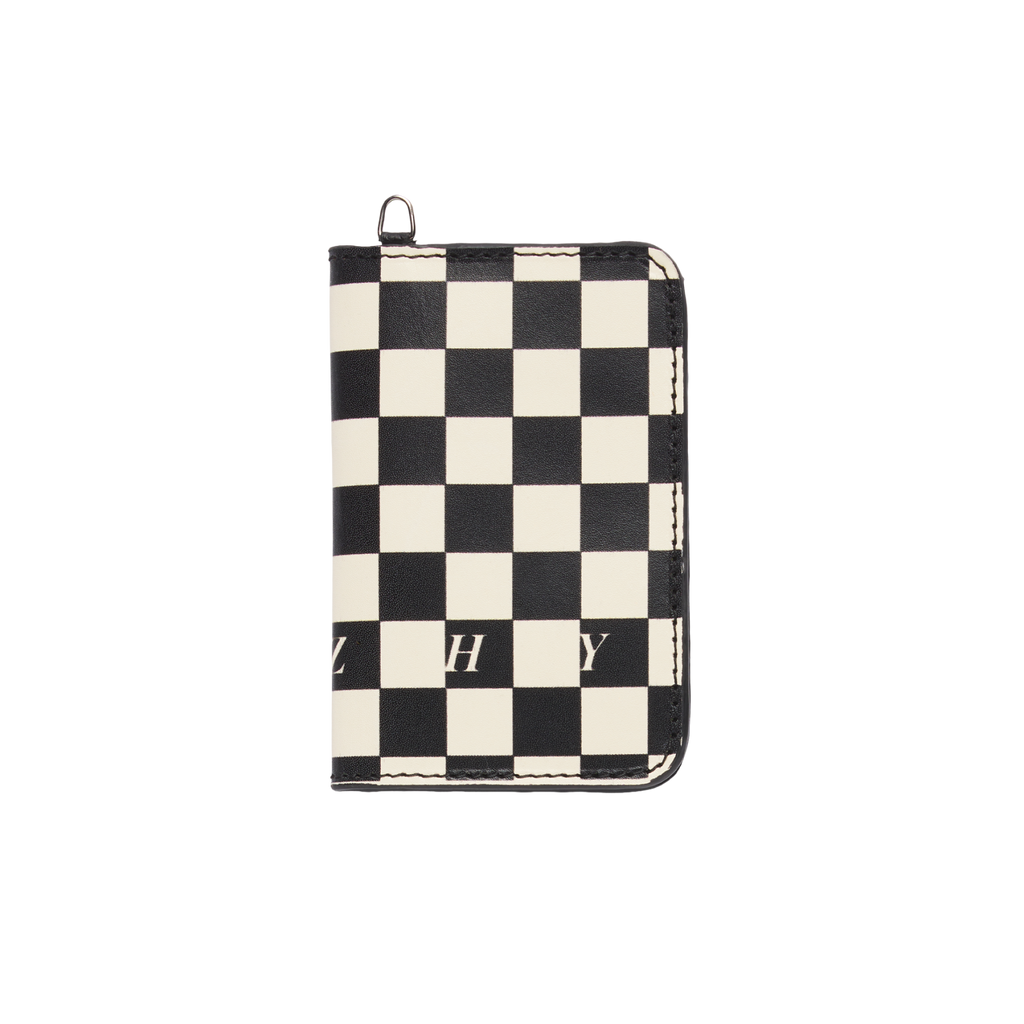 ZHY Bi-Fold Wallet in Black Checker