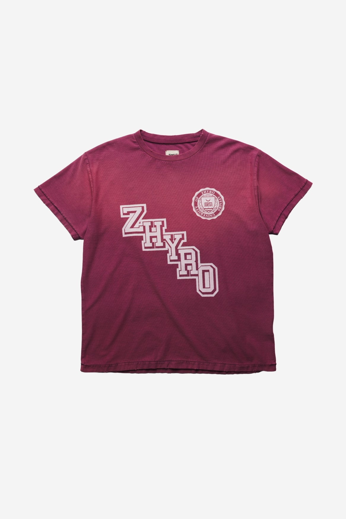 College Tee in Sunfaded Burgundy