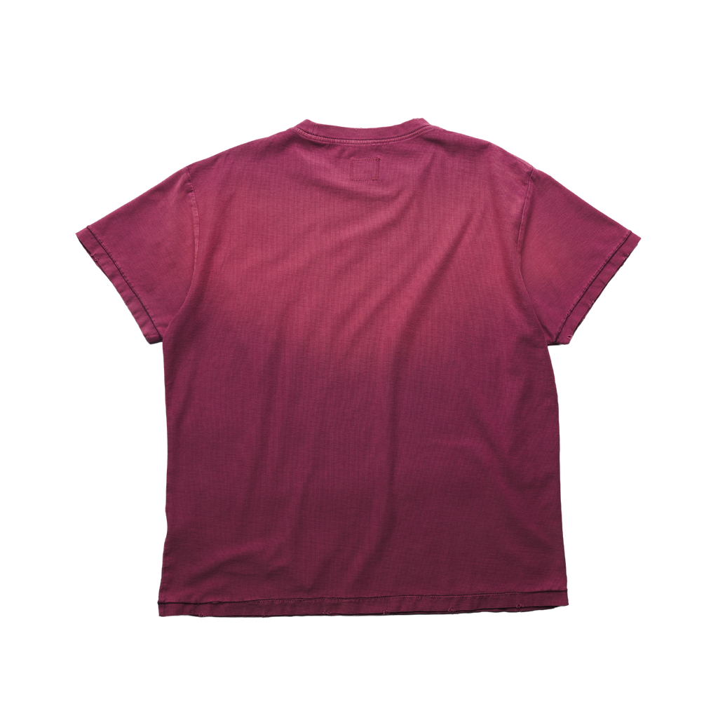 College Tee in Sunfaded Burgundy