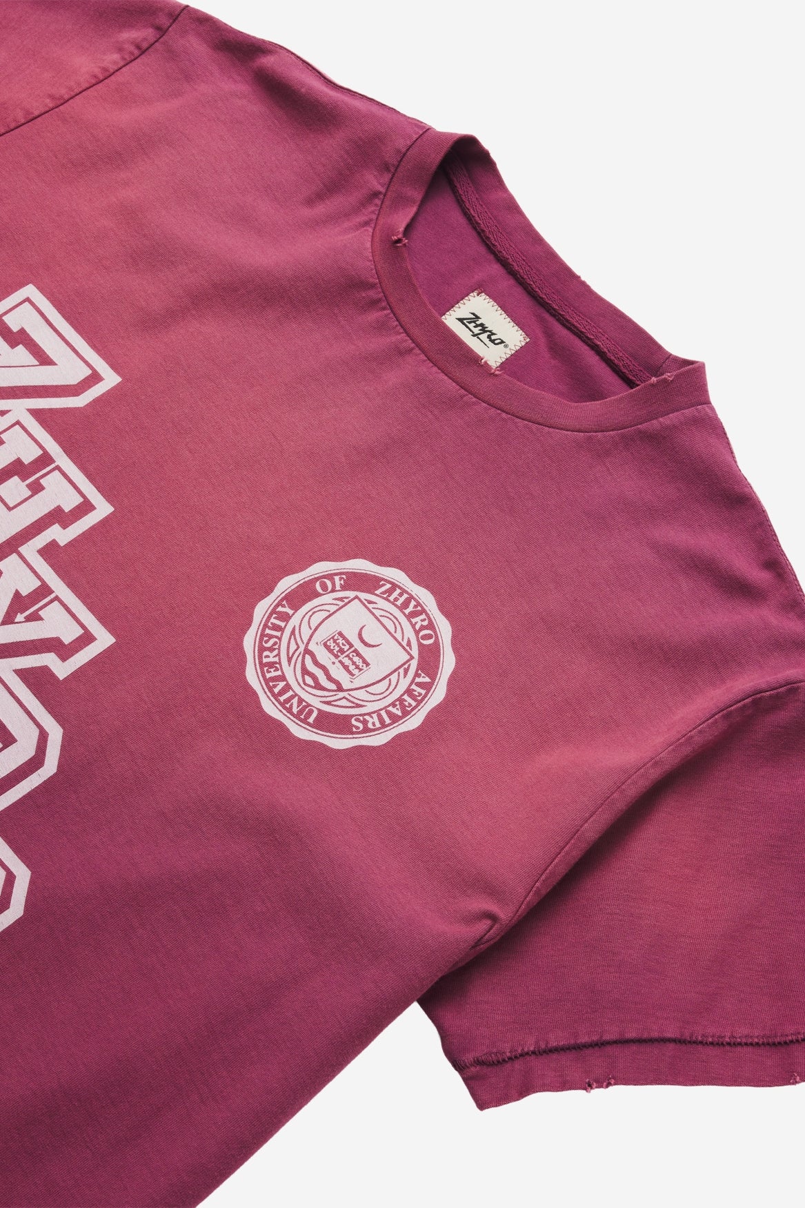 College Tee in Sunfaded Burgundy