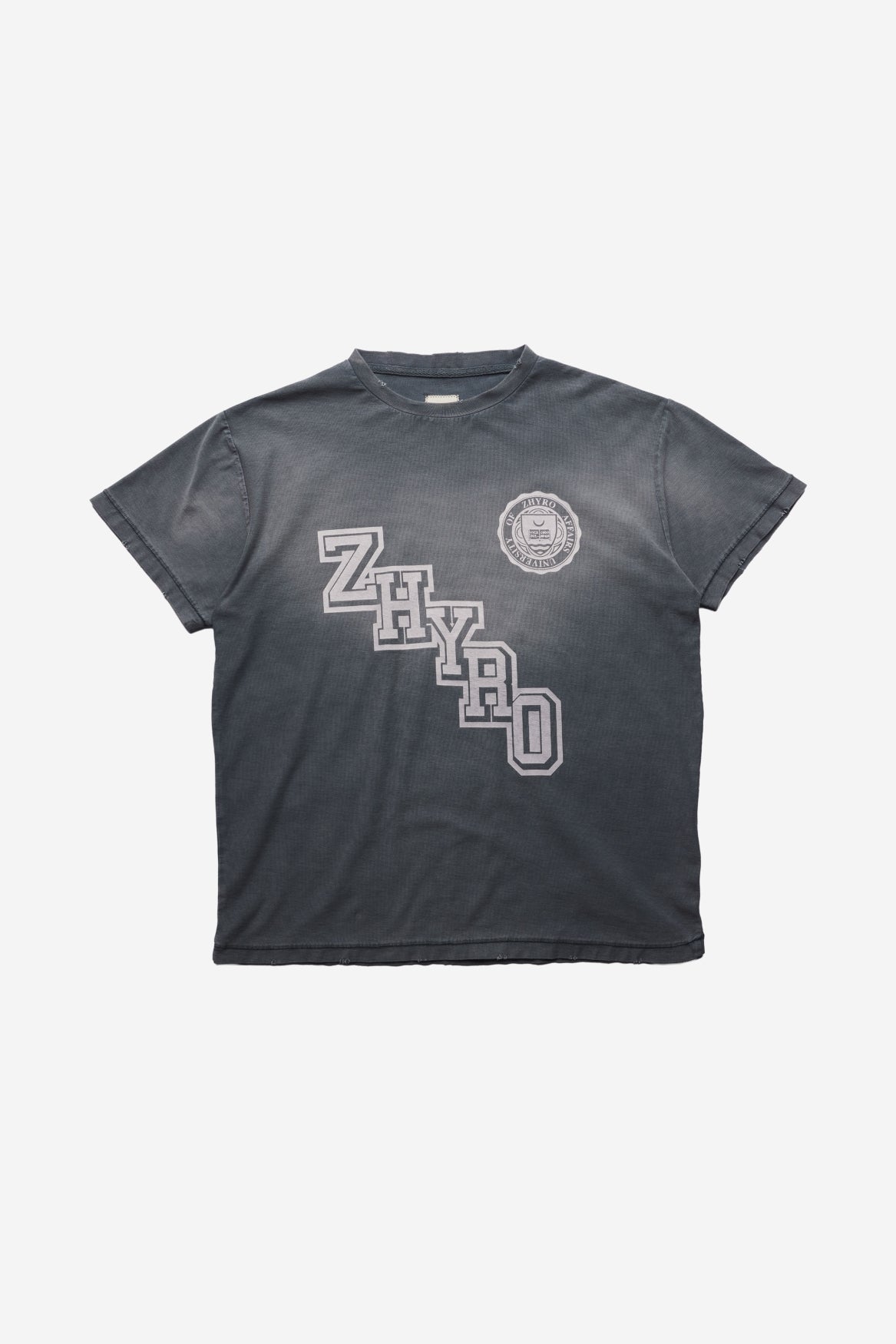 College Tee in Sunfaded Black
