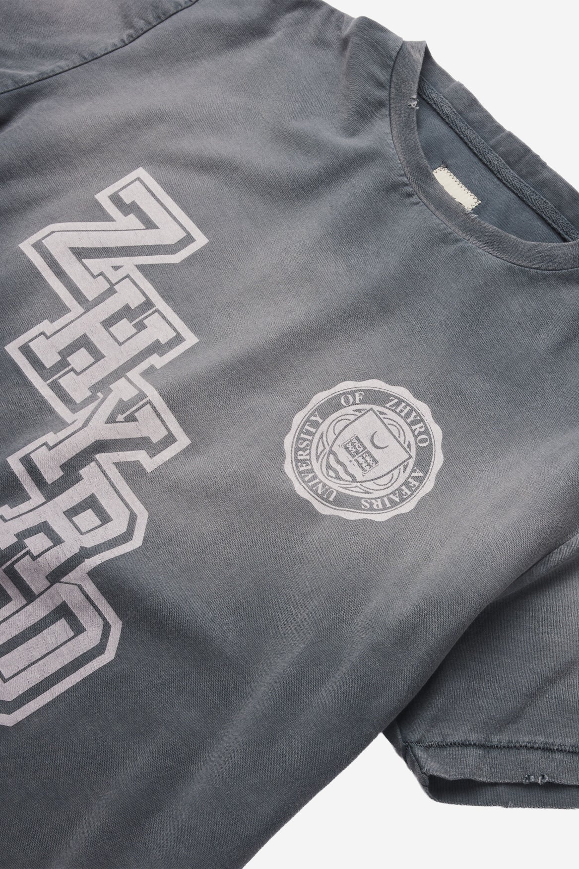 College Tee in Sunfaded Black