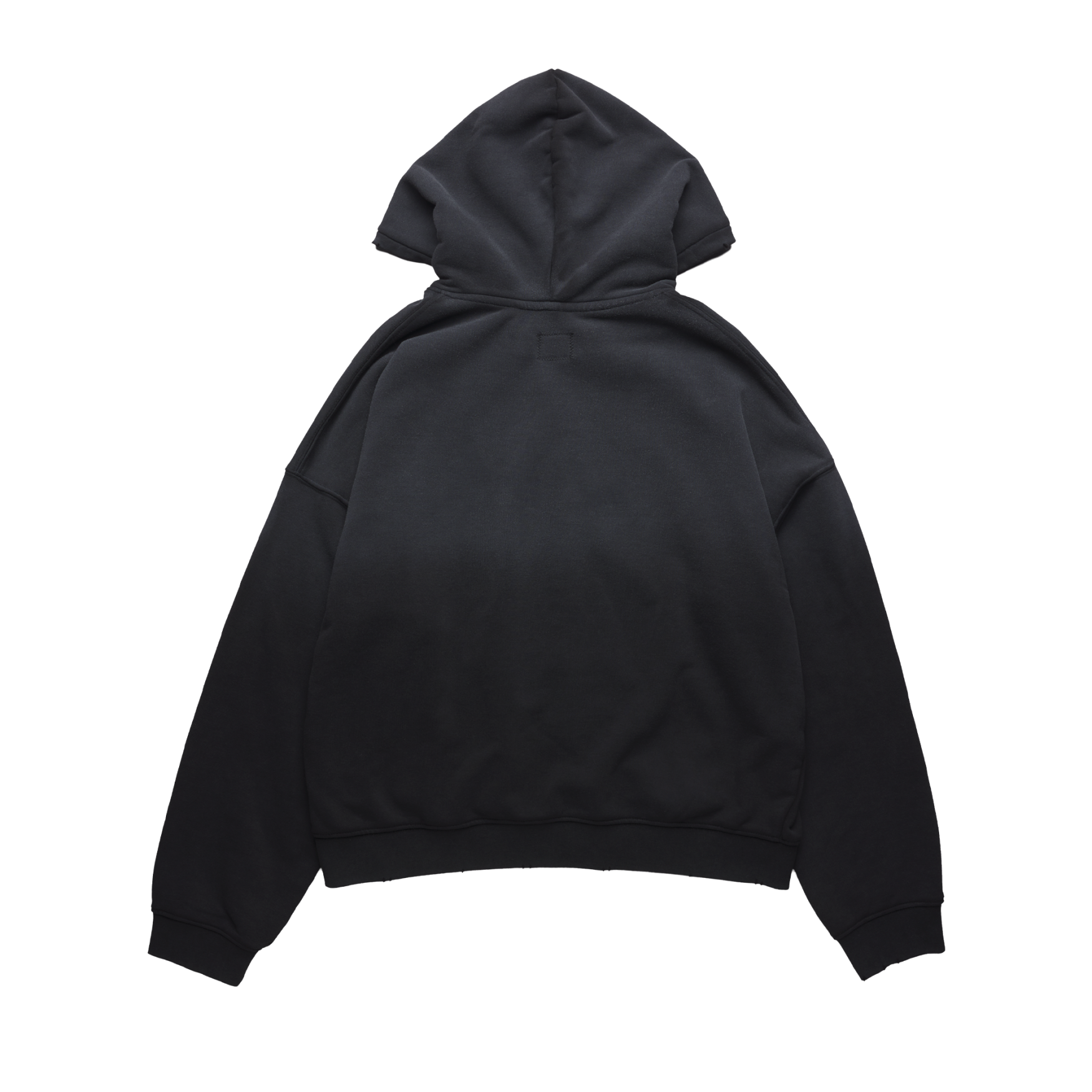 College Zip Hoodie in Sunfaded Black