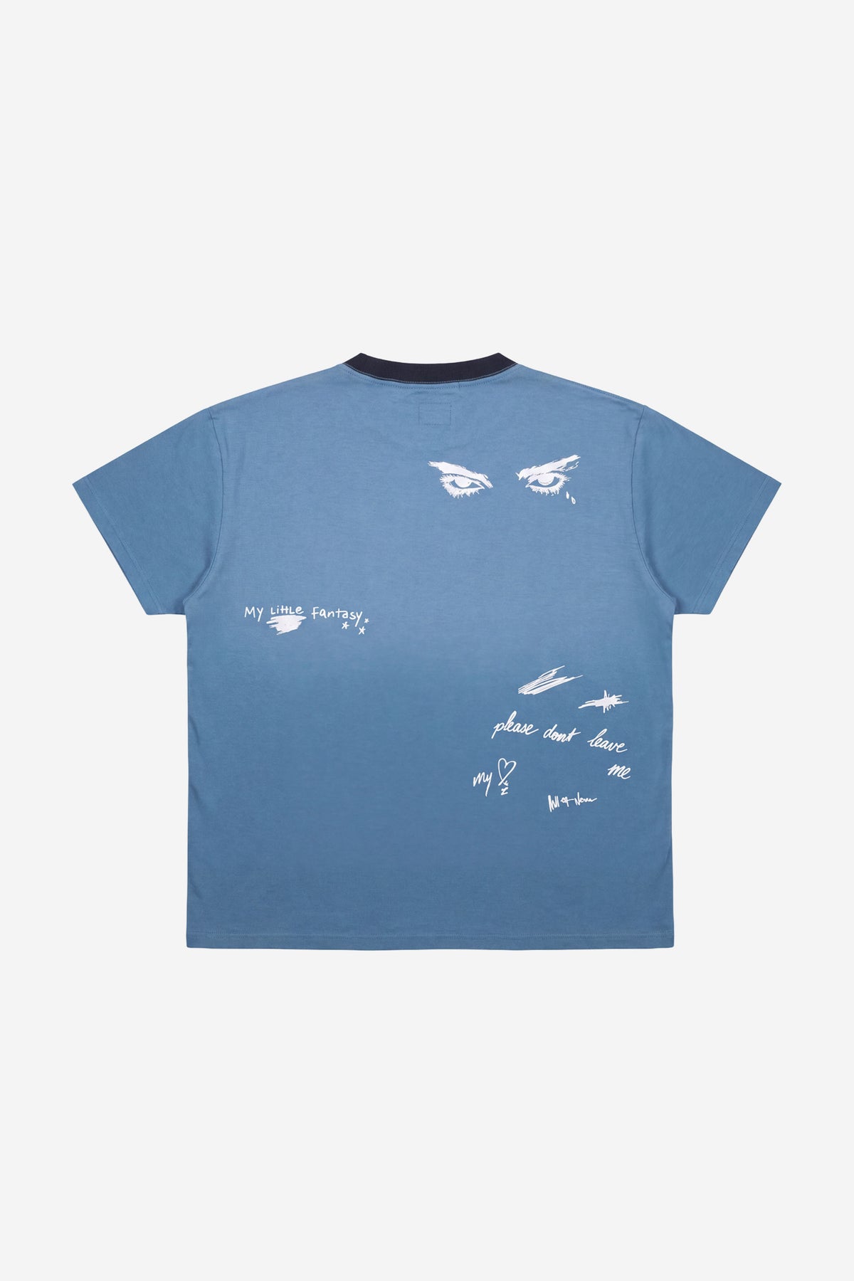 Eyes Tee in Washed Navy