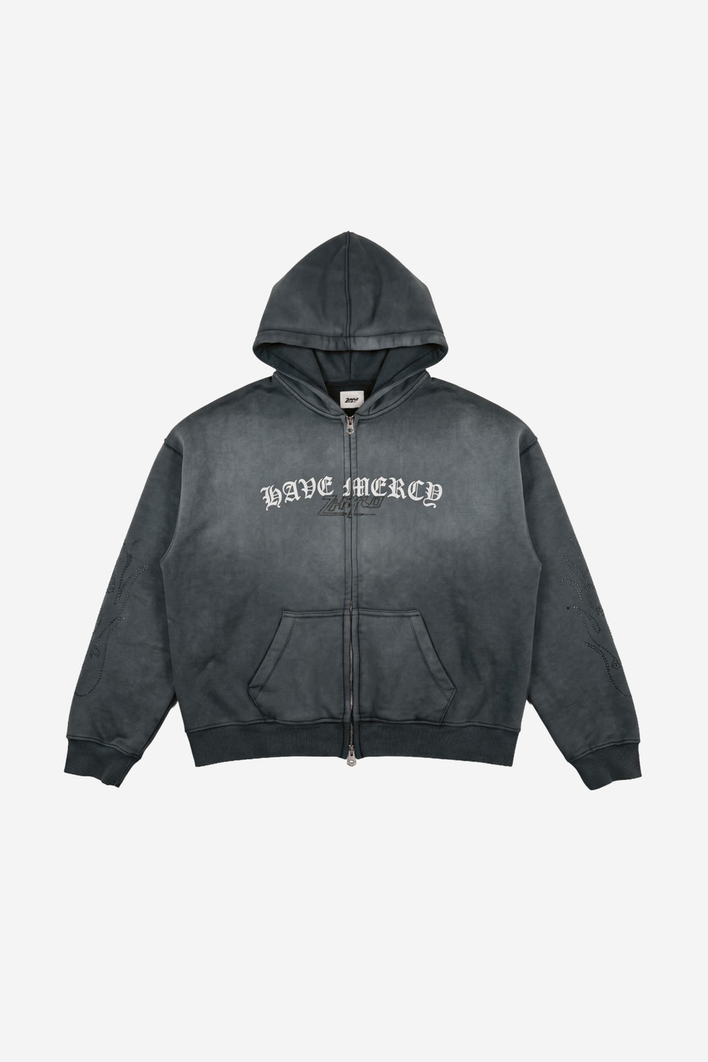 Mercy Zip Hoodie in Sunfaded Black