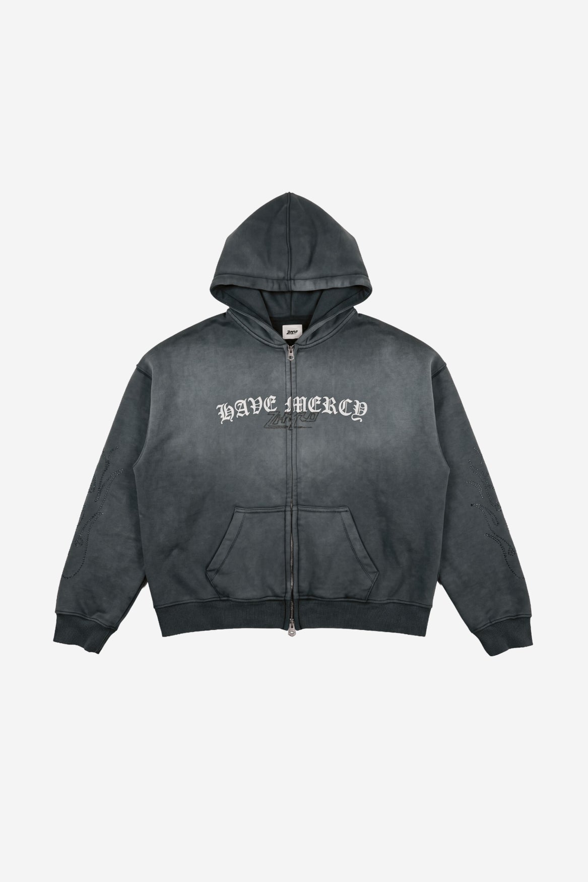 Mercy Zip Hoodie in Sunfaded Black