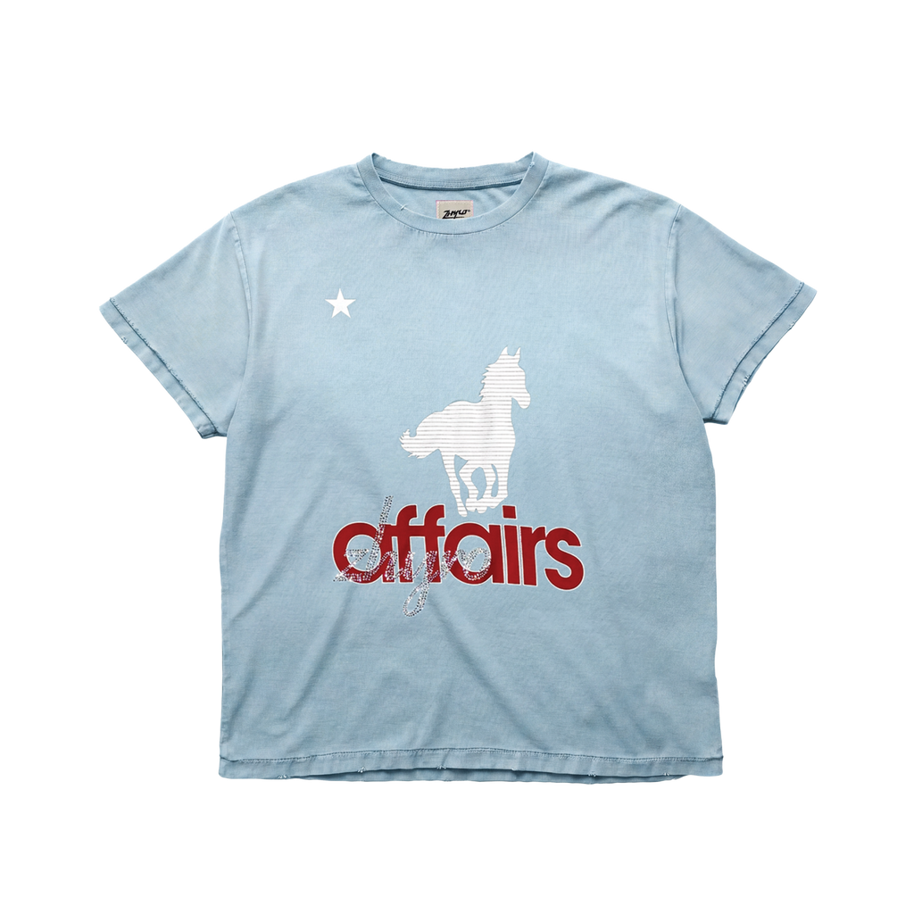Horsey Tee in Sunfaded Blue