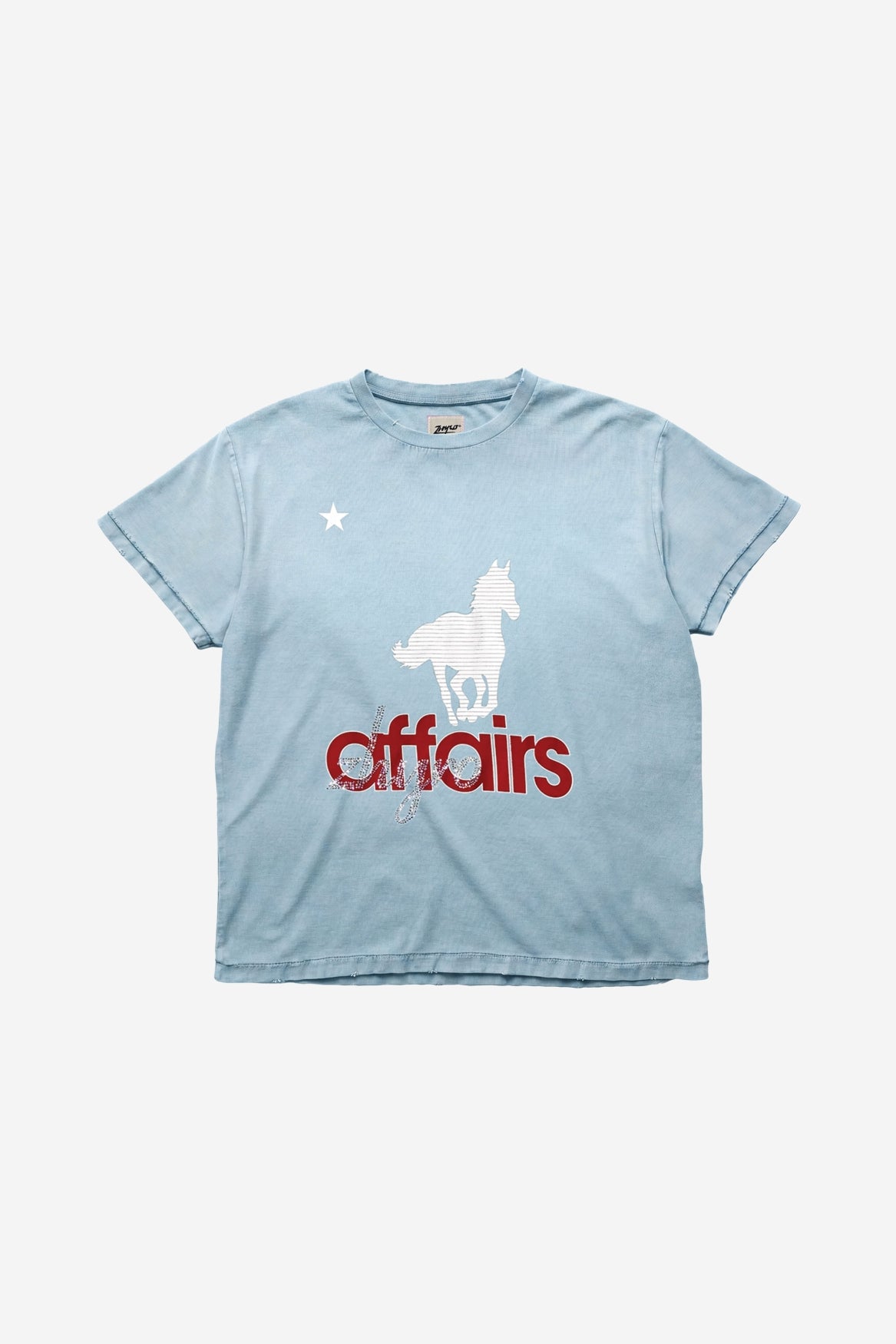 Horsey Tee in Sunfaded Blue