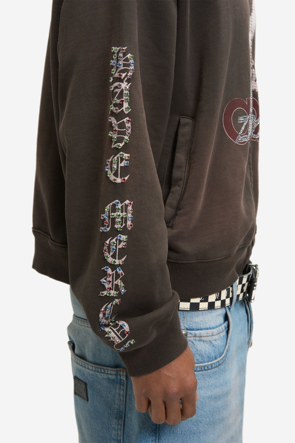 Horsey Zip Hoodie in Brown