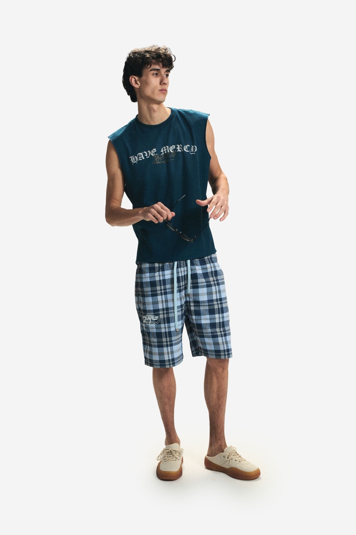 Mercy Sleeveless Tee in Sunfaded Navy