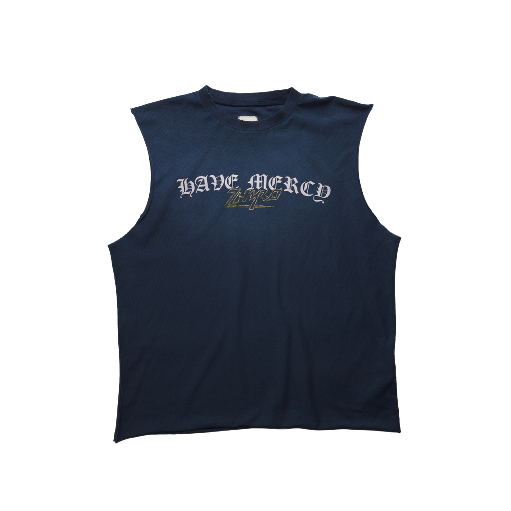 Mercy Sleeveless Tee in Sunfaded Navy
