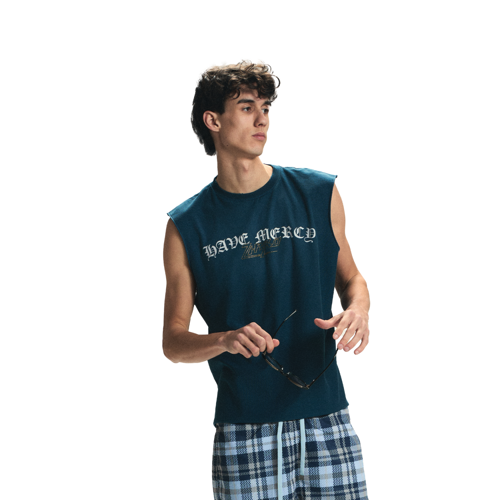 Mercy Sleeveless Tee in Sunfaded Navy