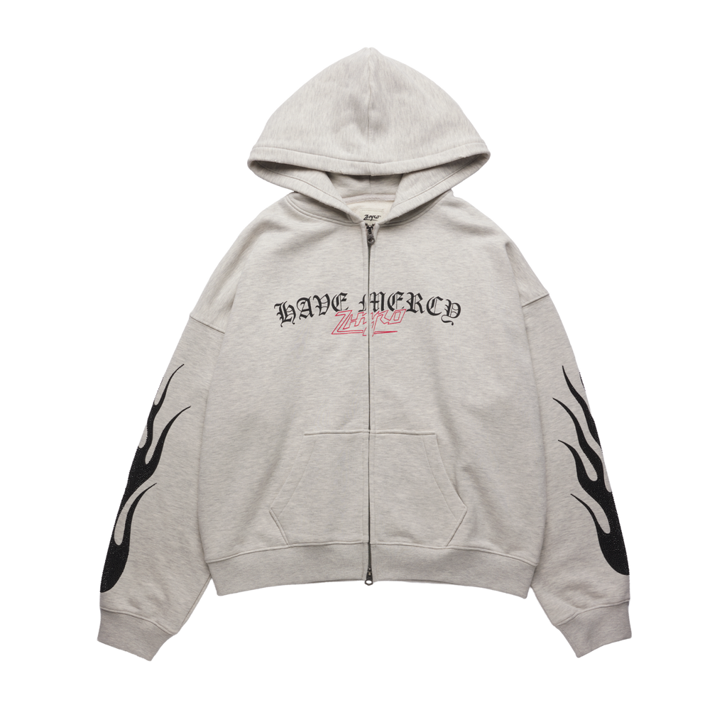 Mercy Zip Hoodie in Grey Melange