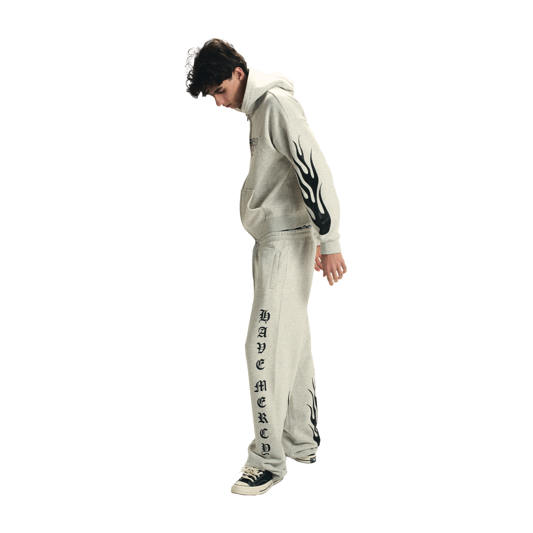 Mercy Zip Hoodie in Grey Melange