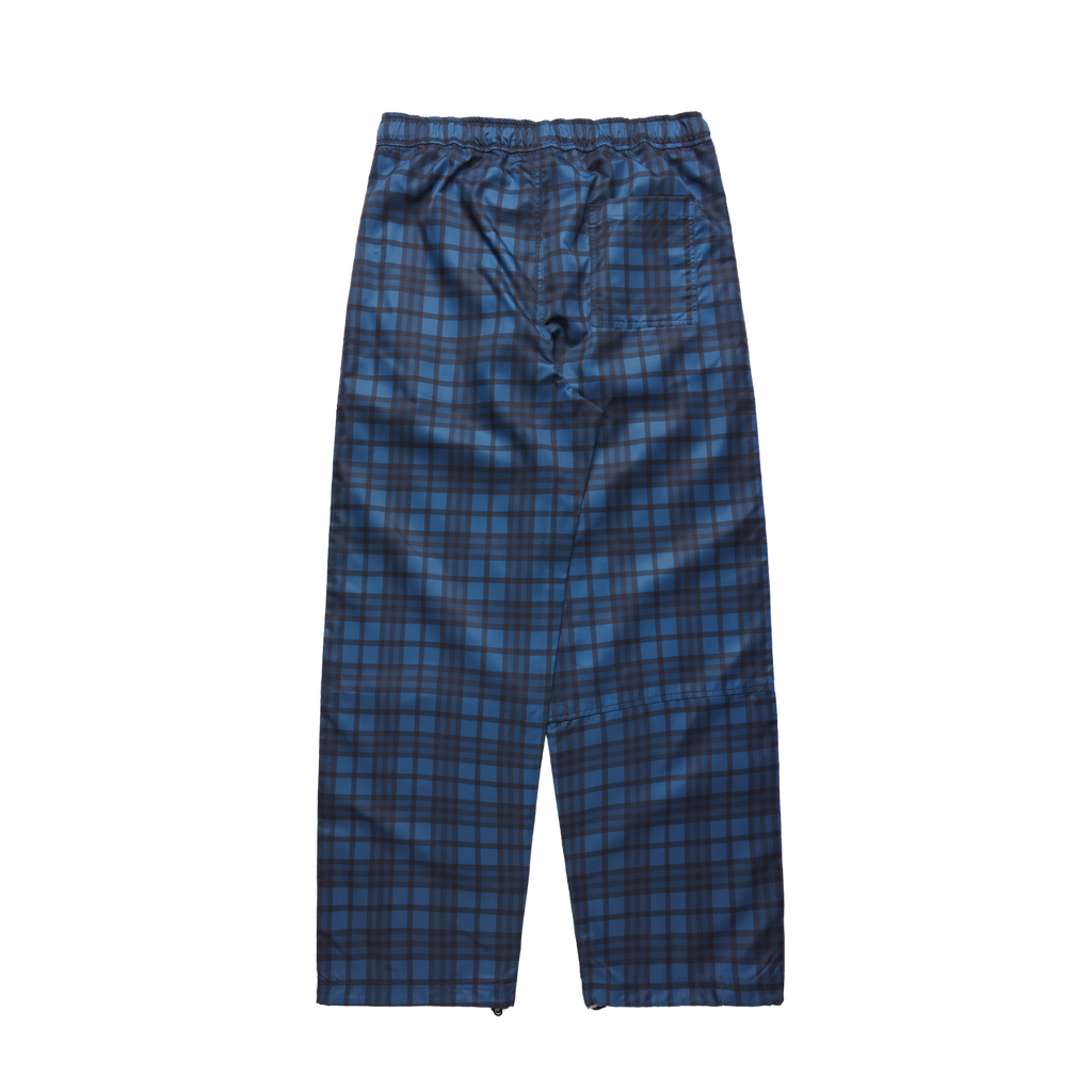 Nylon Plaid Pants in Navy