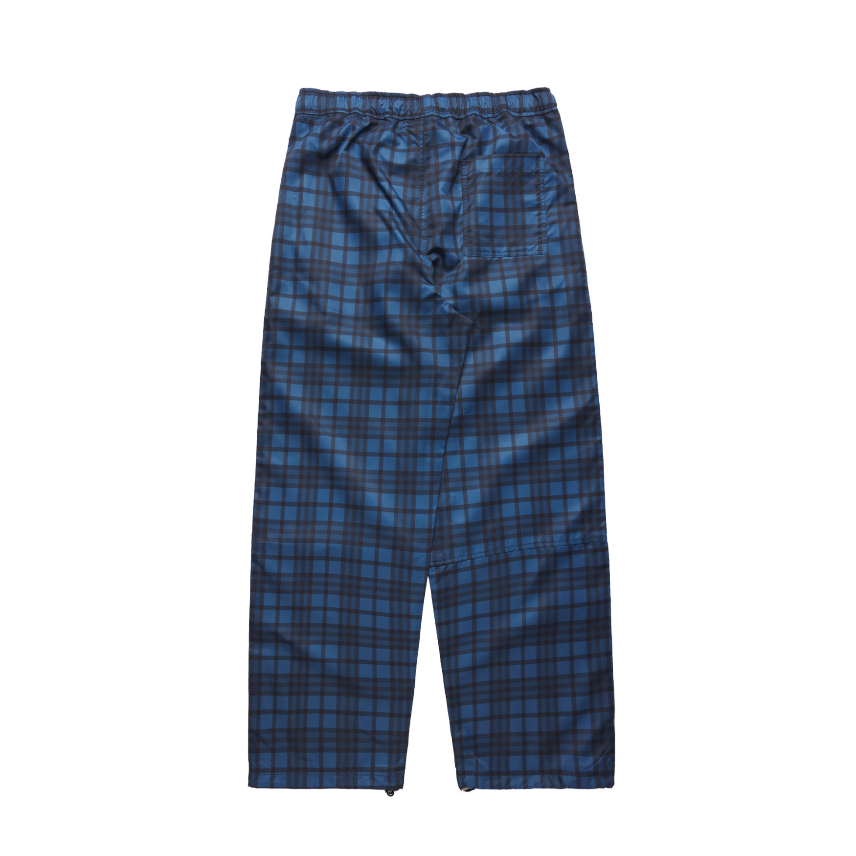 Nylon Plaid Pants in Navy