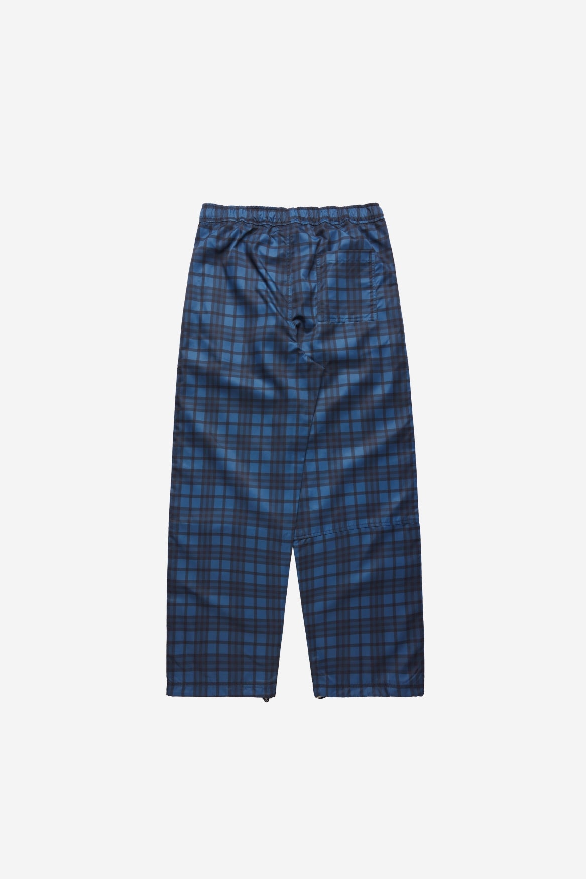 Nylon Plaid Pants in Navy