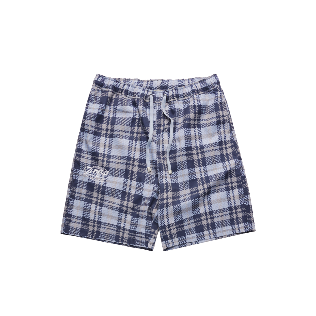Nylon Plaid Shorts in Baby Blue