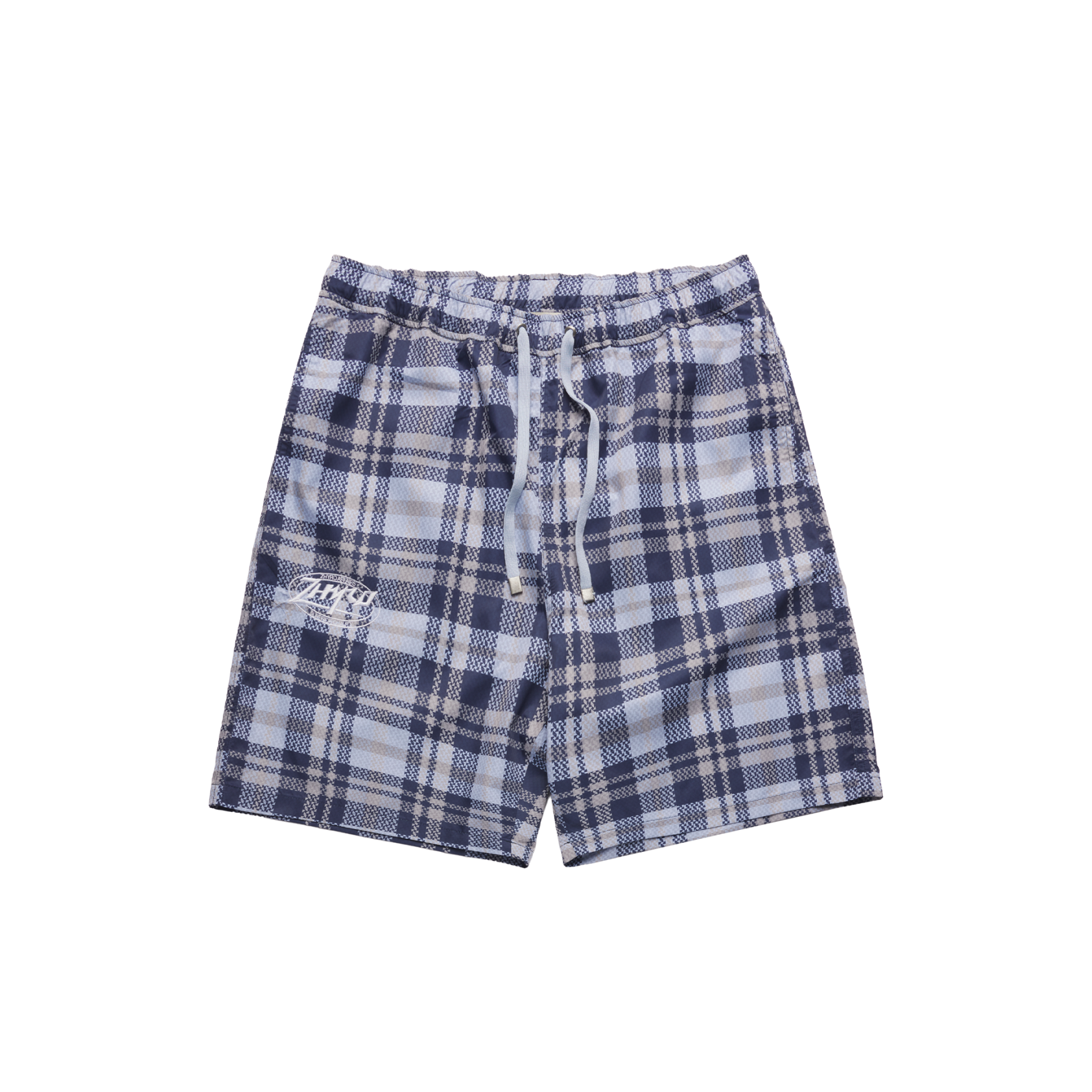 Nylon Plaid Shorts in Baby Blue