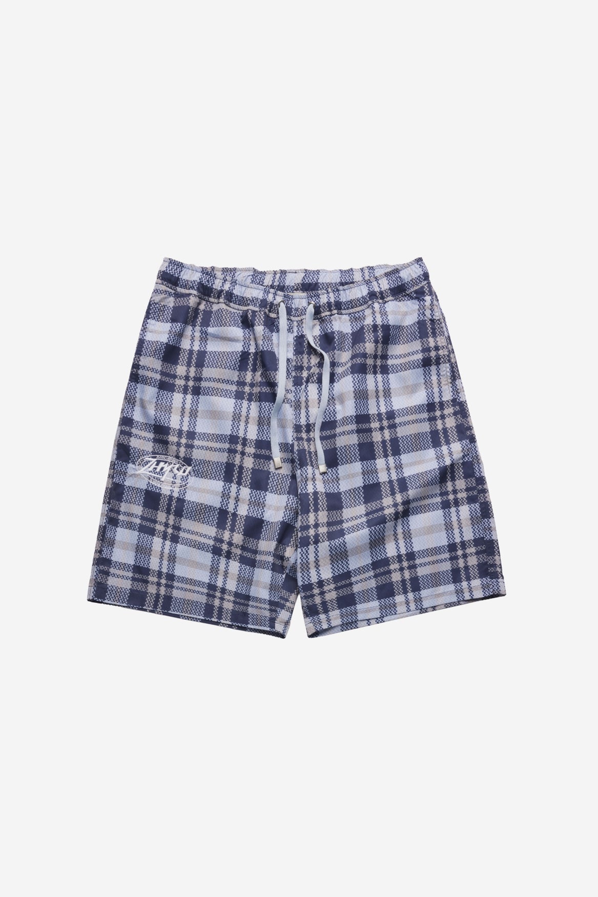 Nylon Plaid Shorts in Baby Blue