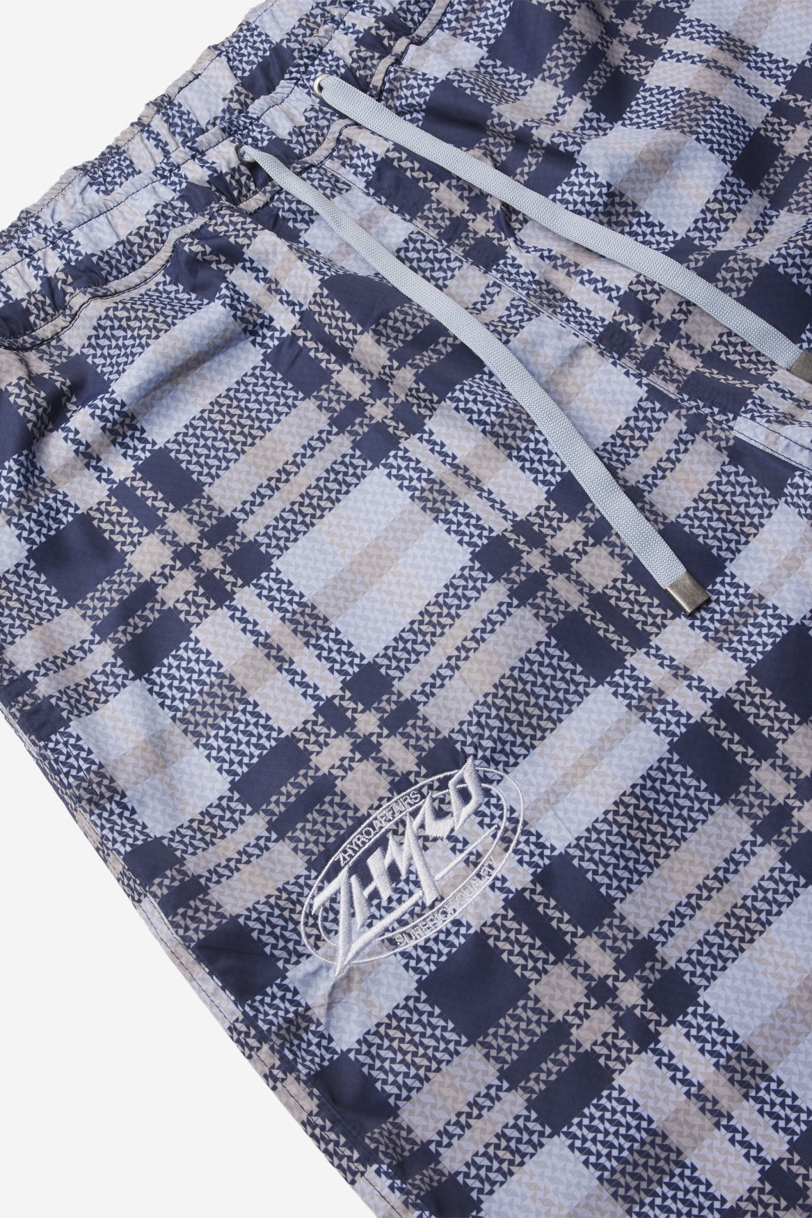 Nylon Plaid Shorts in Baby Blue