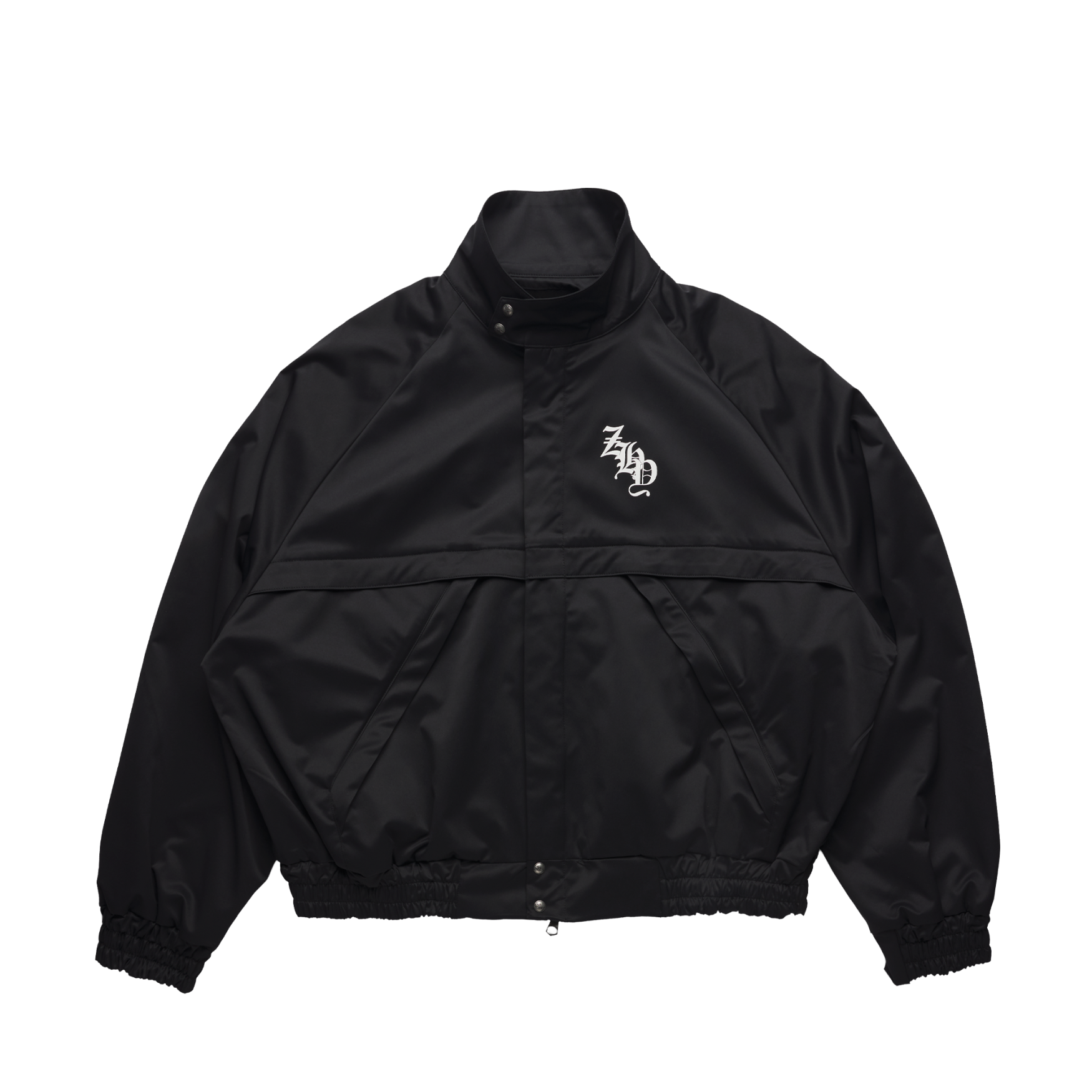 Parachute Windbreaker Jacket in Black