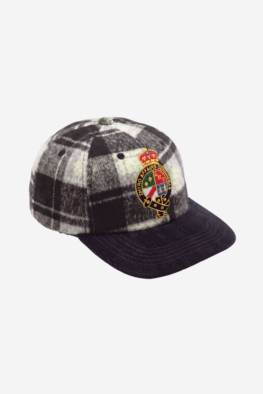 Plaid Cap in Black