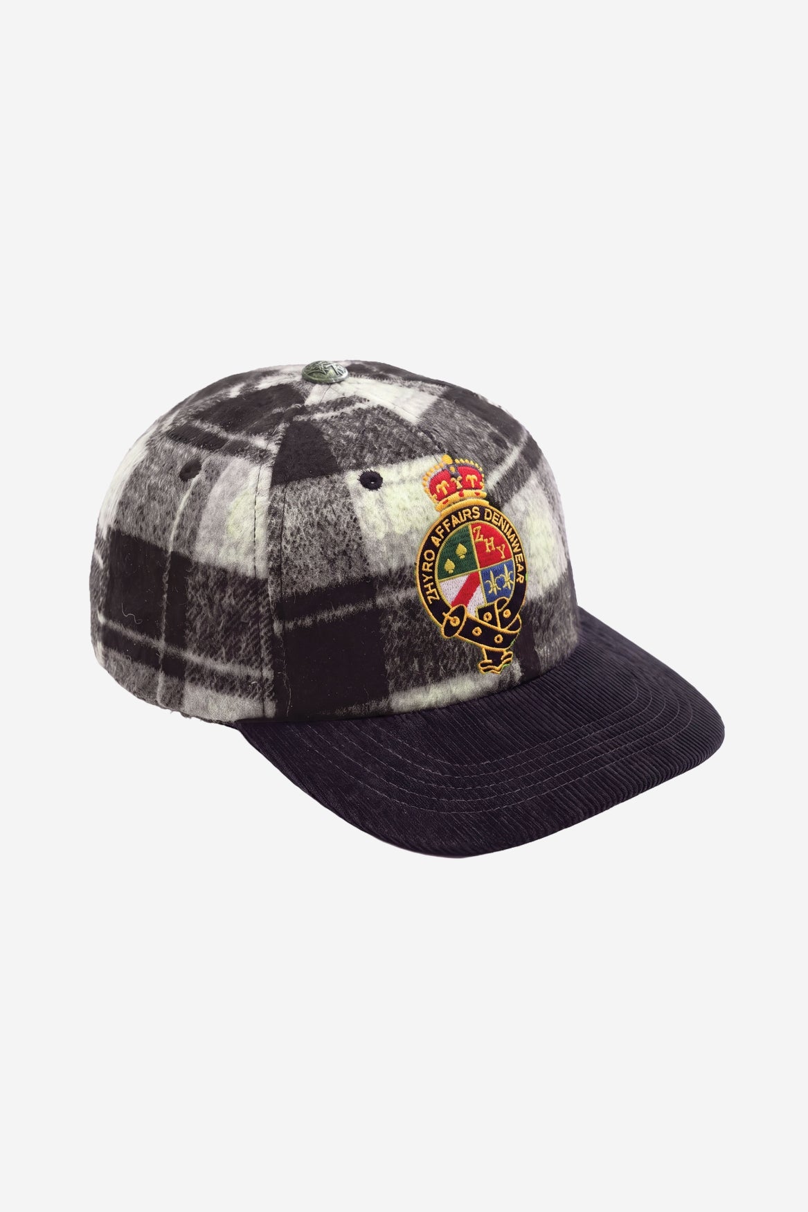 Plaid Cap in Black
