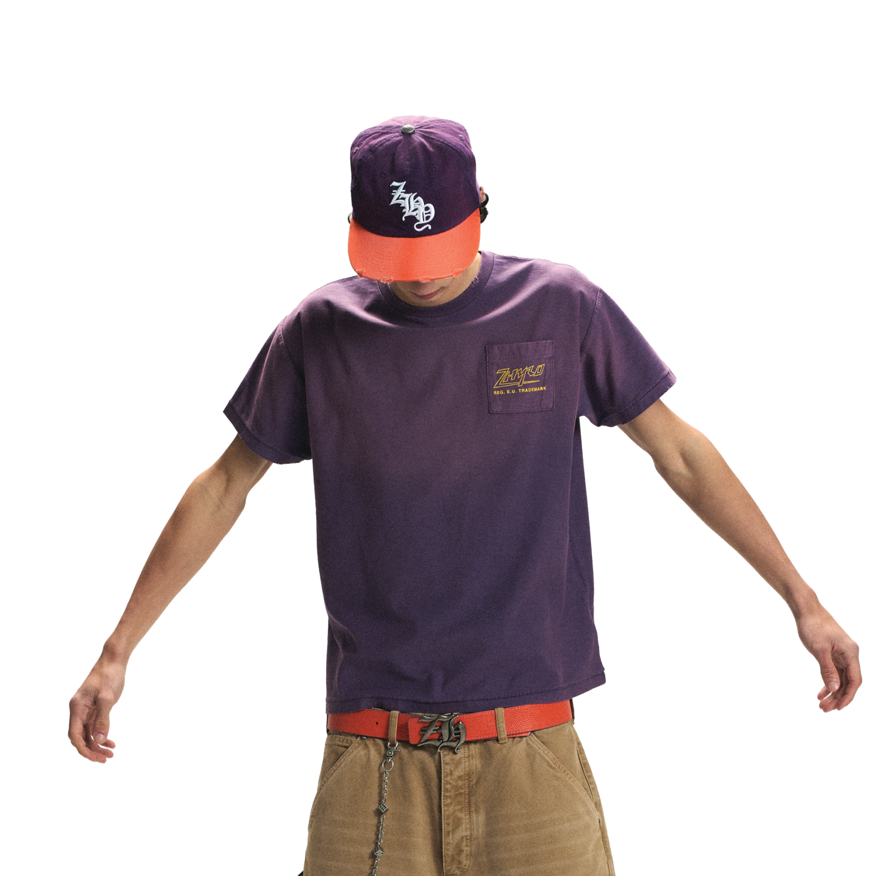 Pocket Logo Tee in Sunfaded Purple