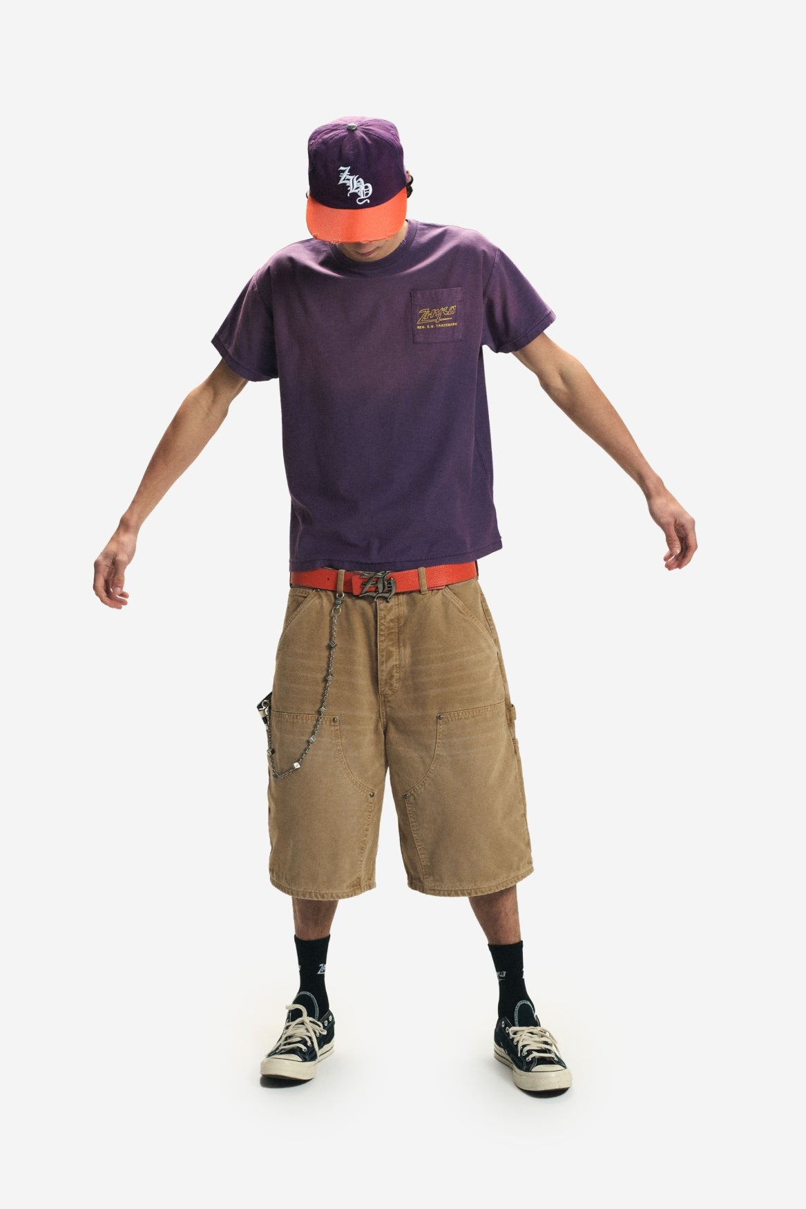 Pocket Logo Tee in Sunfaded Purple