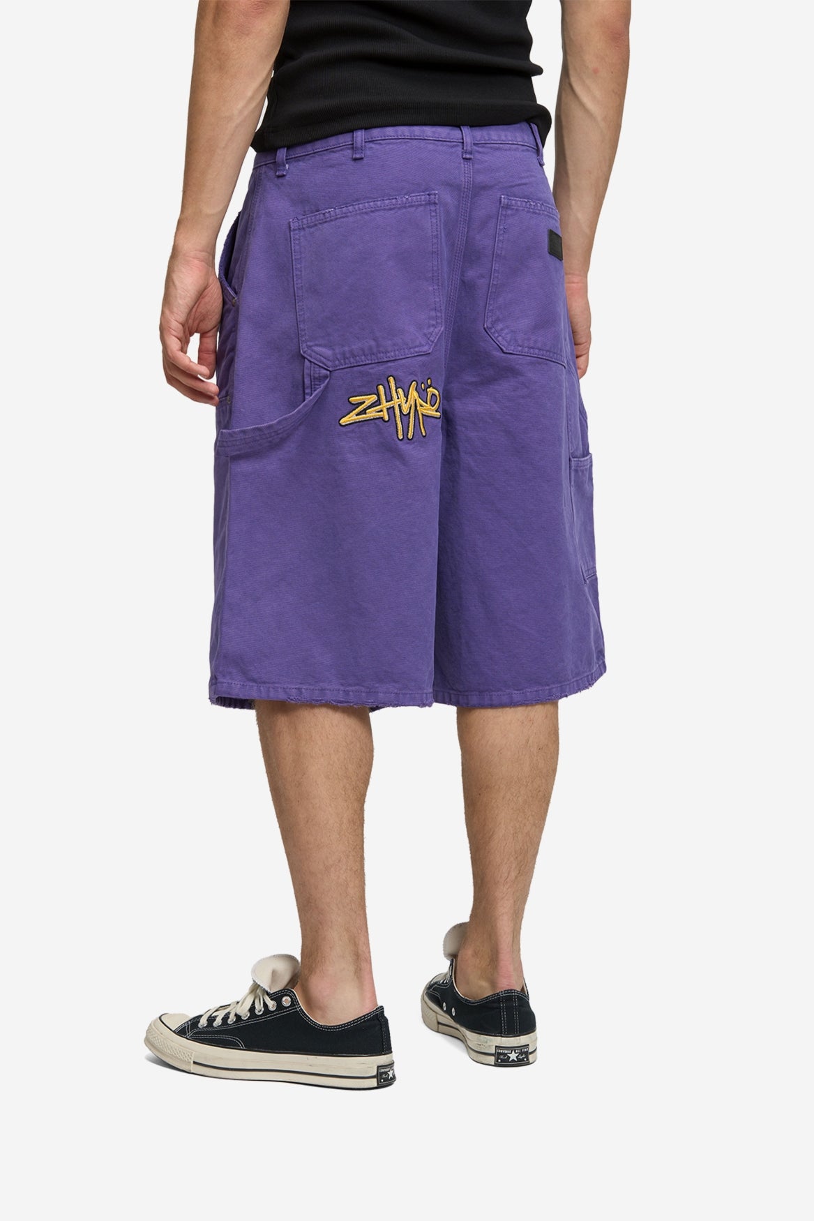 Carpenter Shorts in Washed Purple