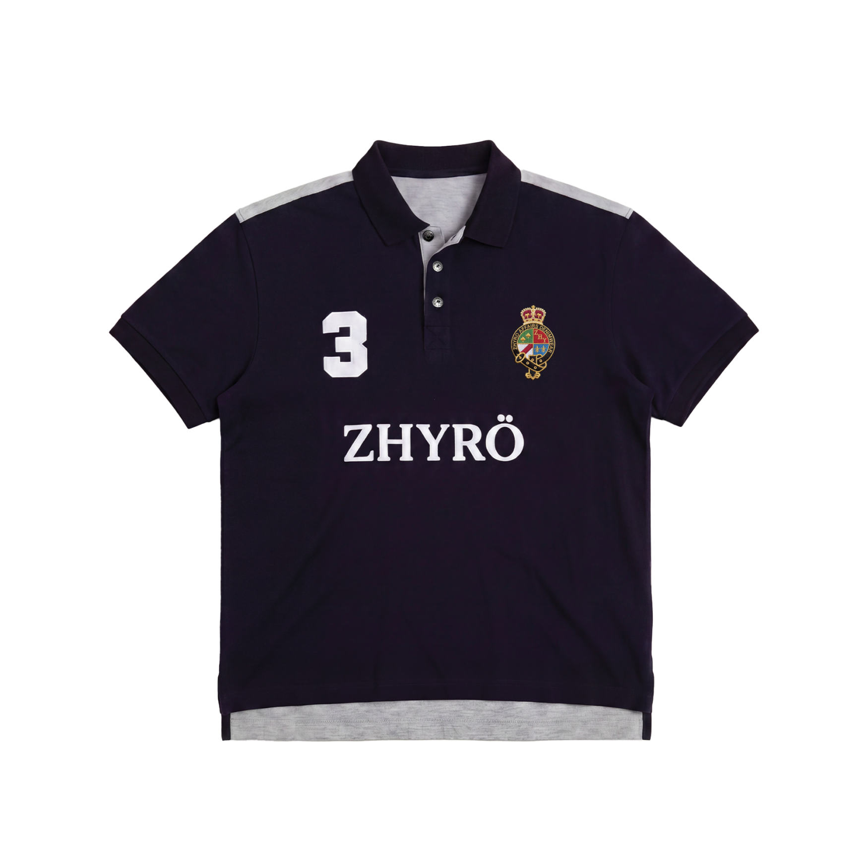 Rugby Polo in Black/Grey