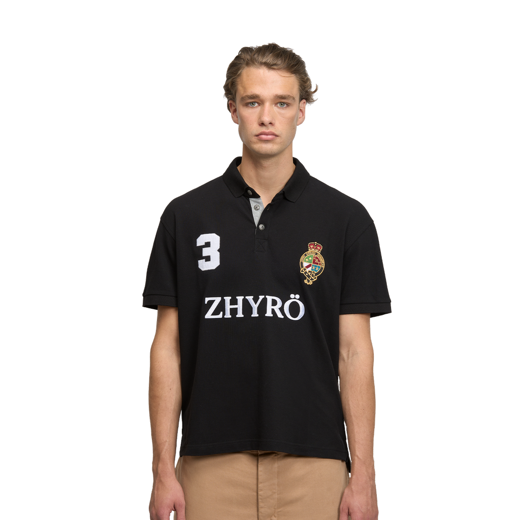 Rugby Polo in Black/Grey
