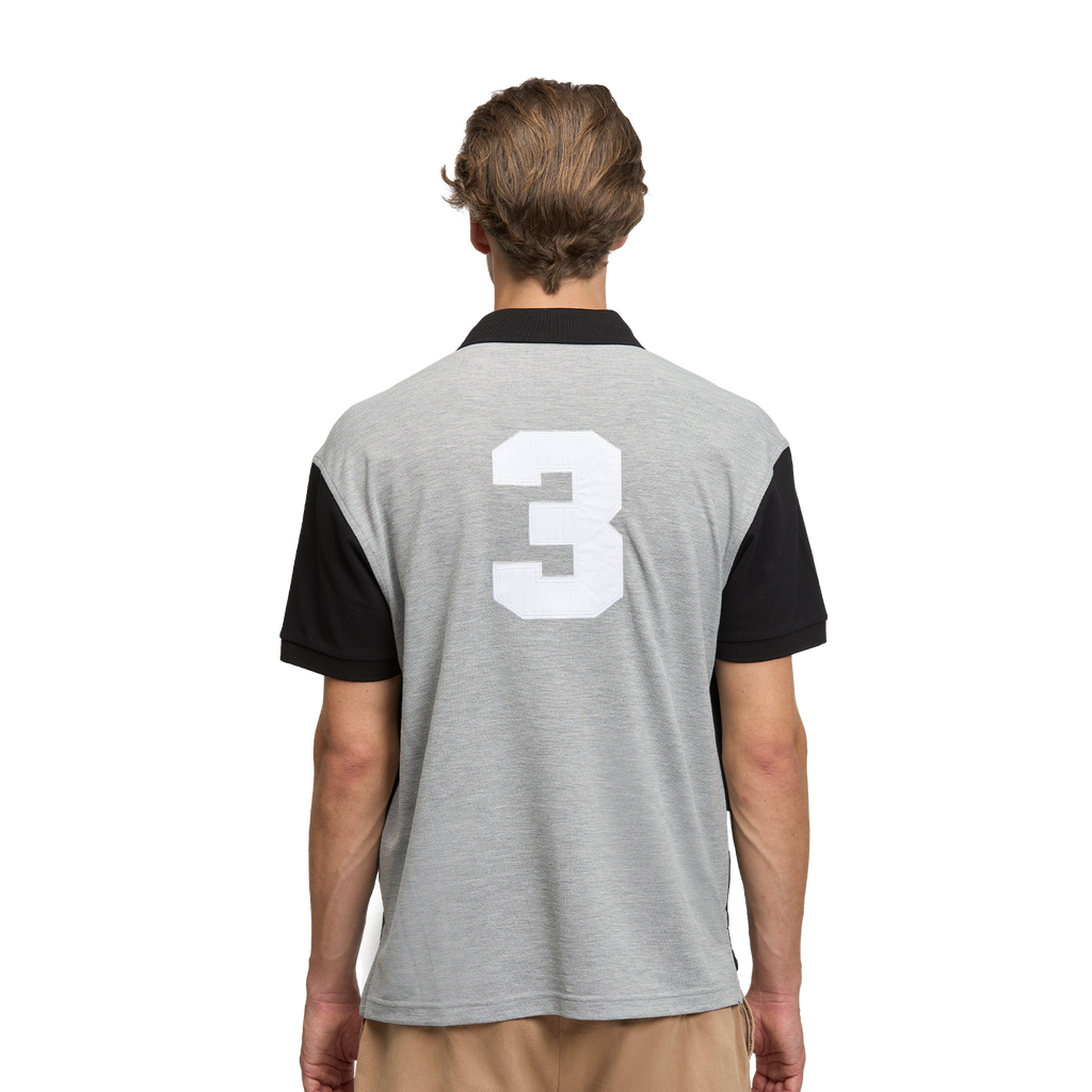 Rugby Polo in Black/Grey