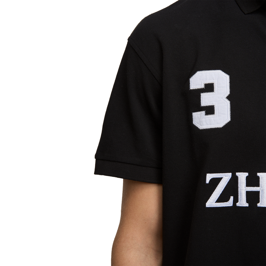 Rugby Polo in Black/Grey