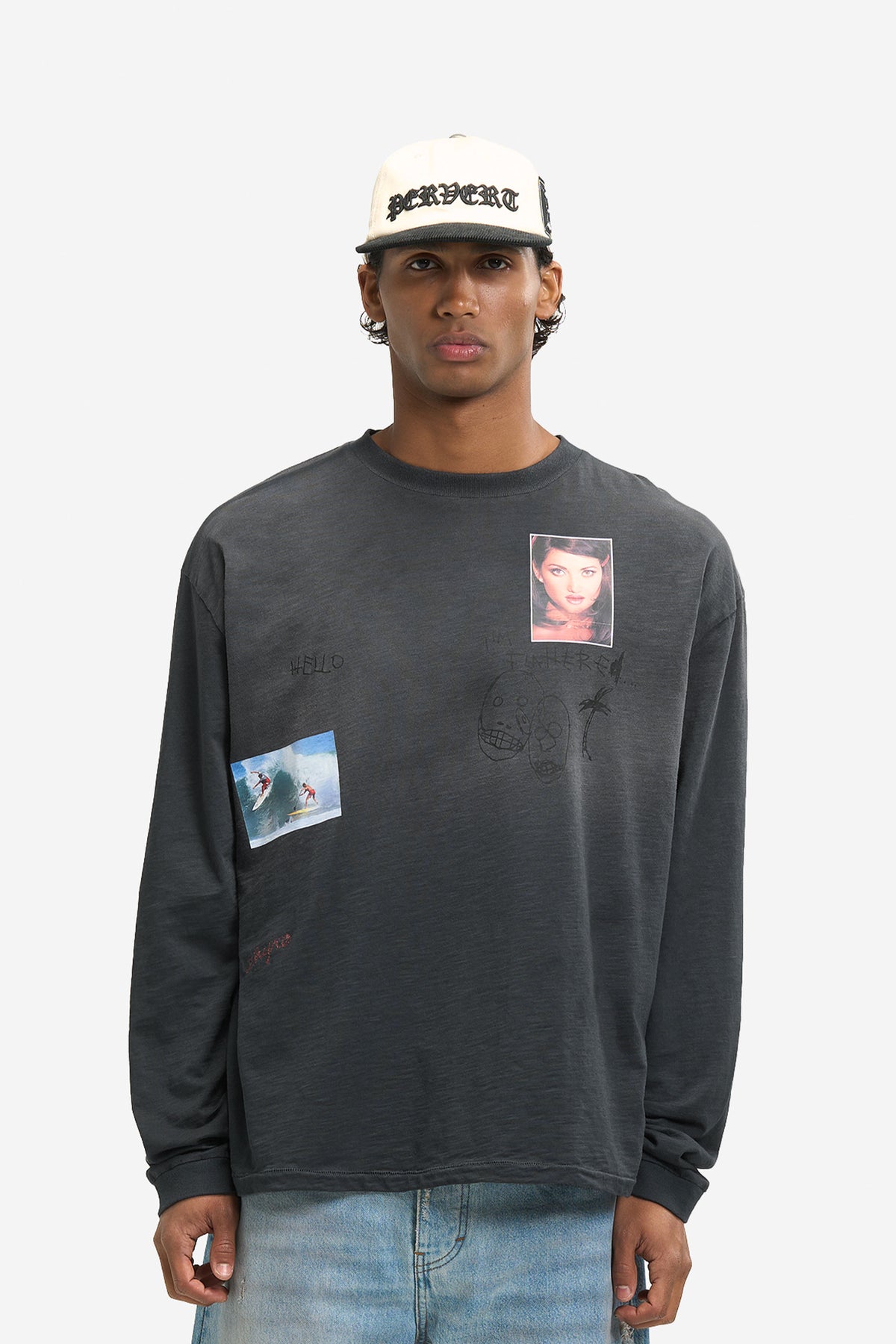 Surf Girl L/S in Washed Black
