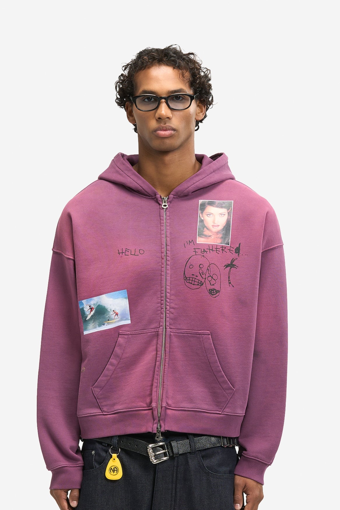Surf Girl Zip Hoodie in Purple