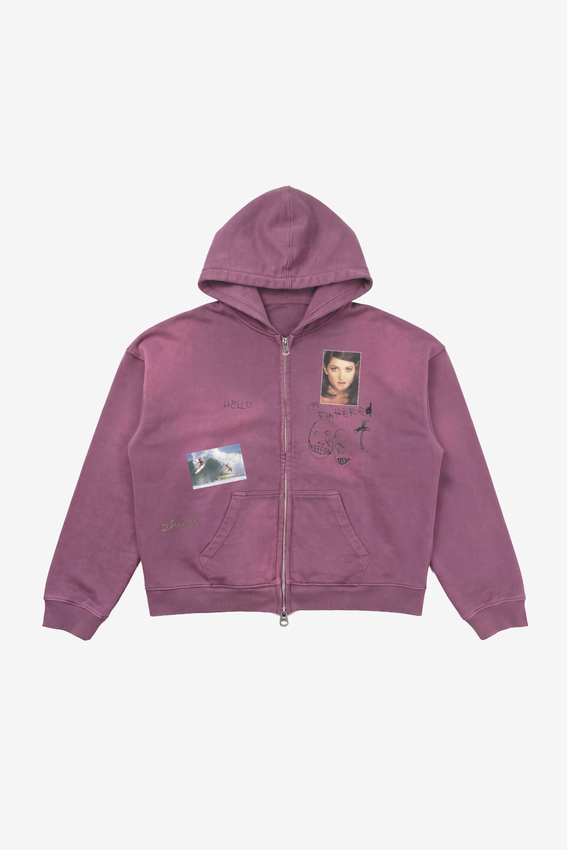 Surf Girl Zip Hoodie in Purple