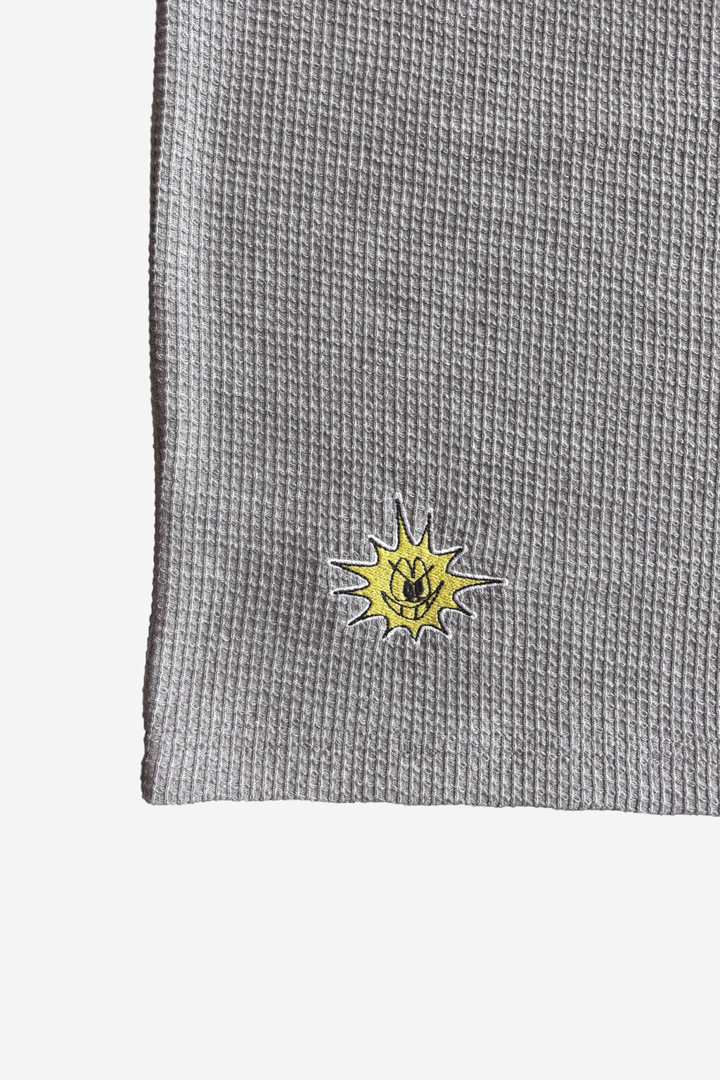 Waffle Henley in Grey Melange