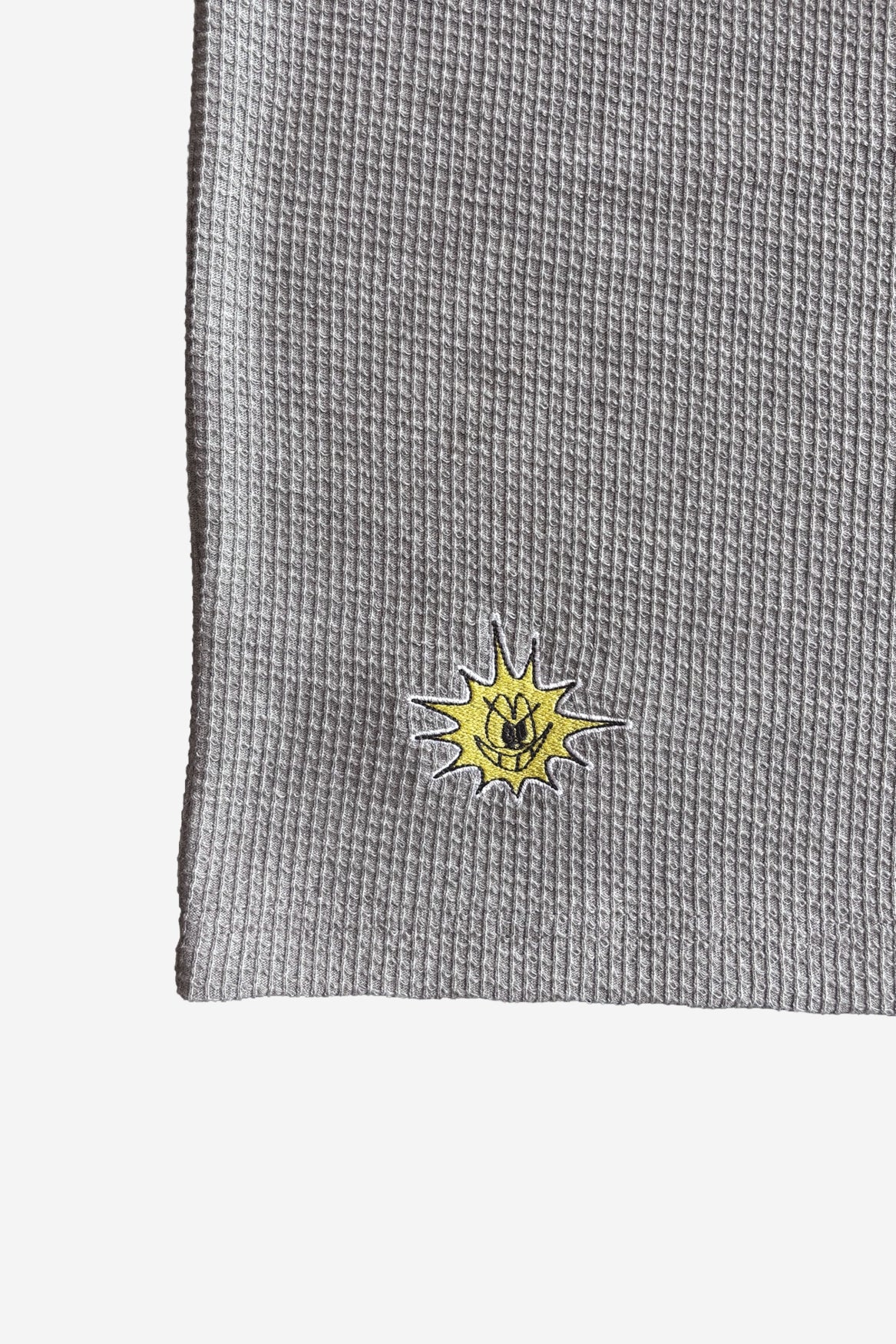 Waffle Henley in Grey Melange