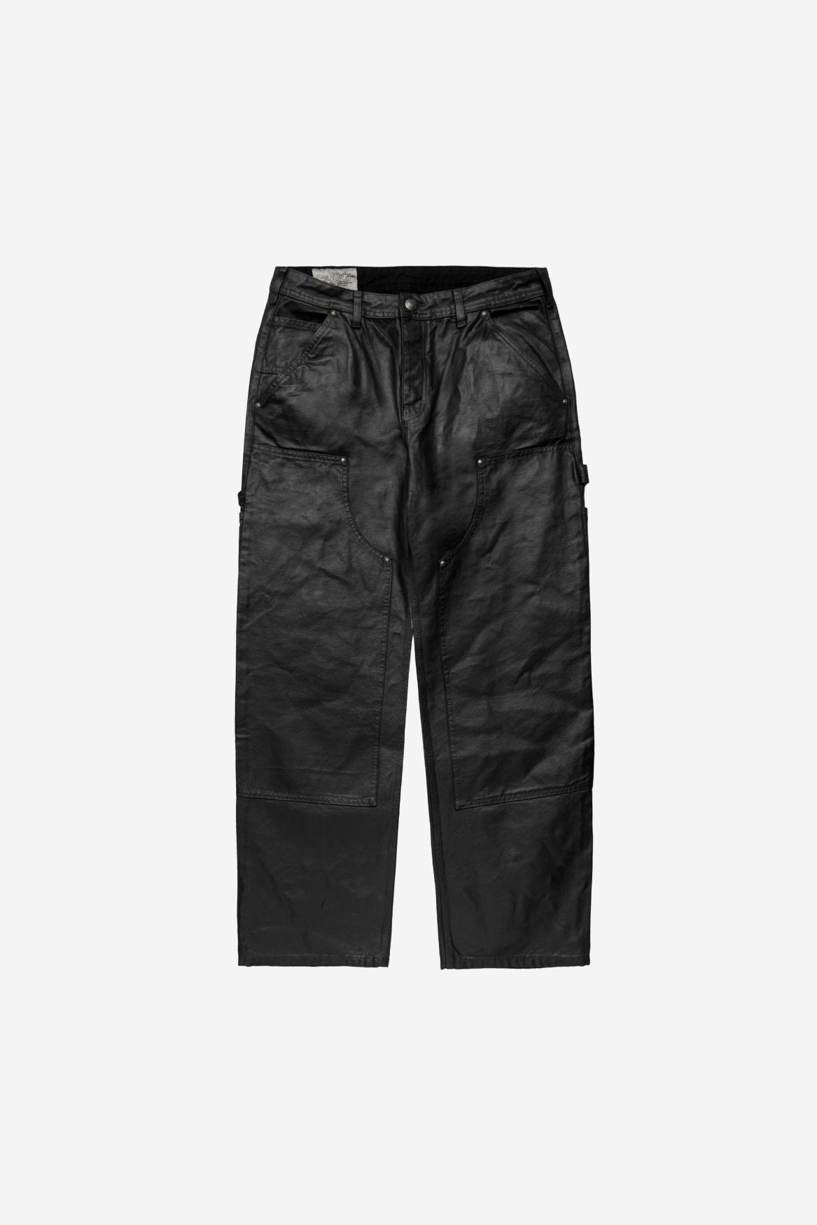Waxed Workwear Pants in Black