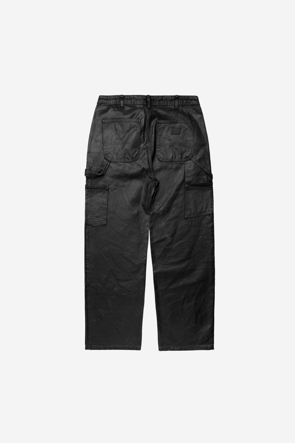 Waxed Workwear Pants in Black