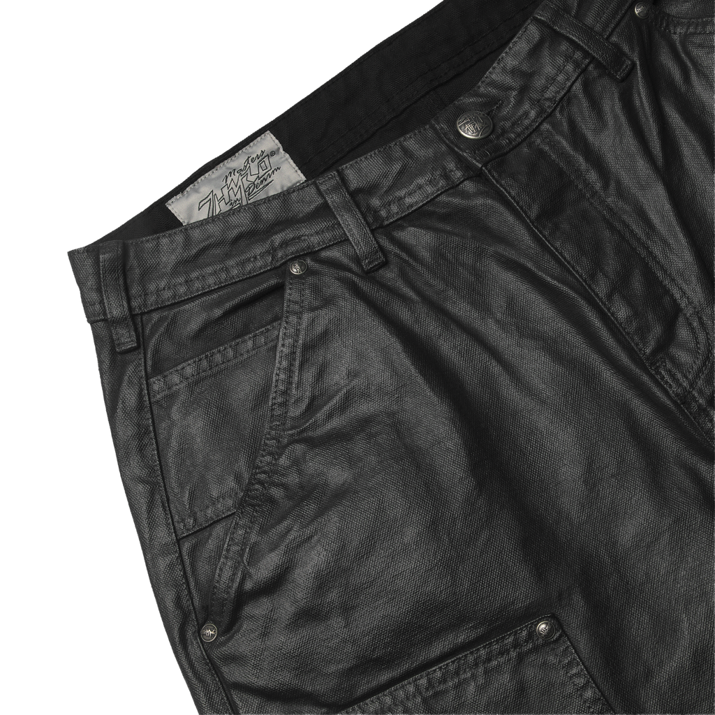 Waxed Workwear Pants in Black