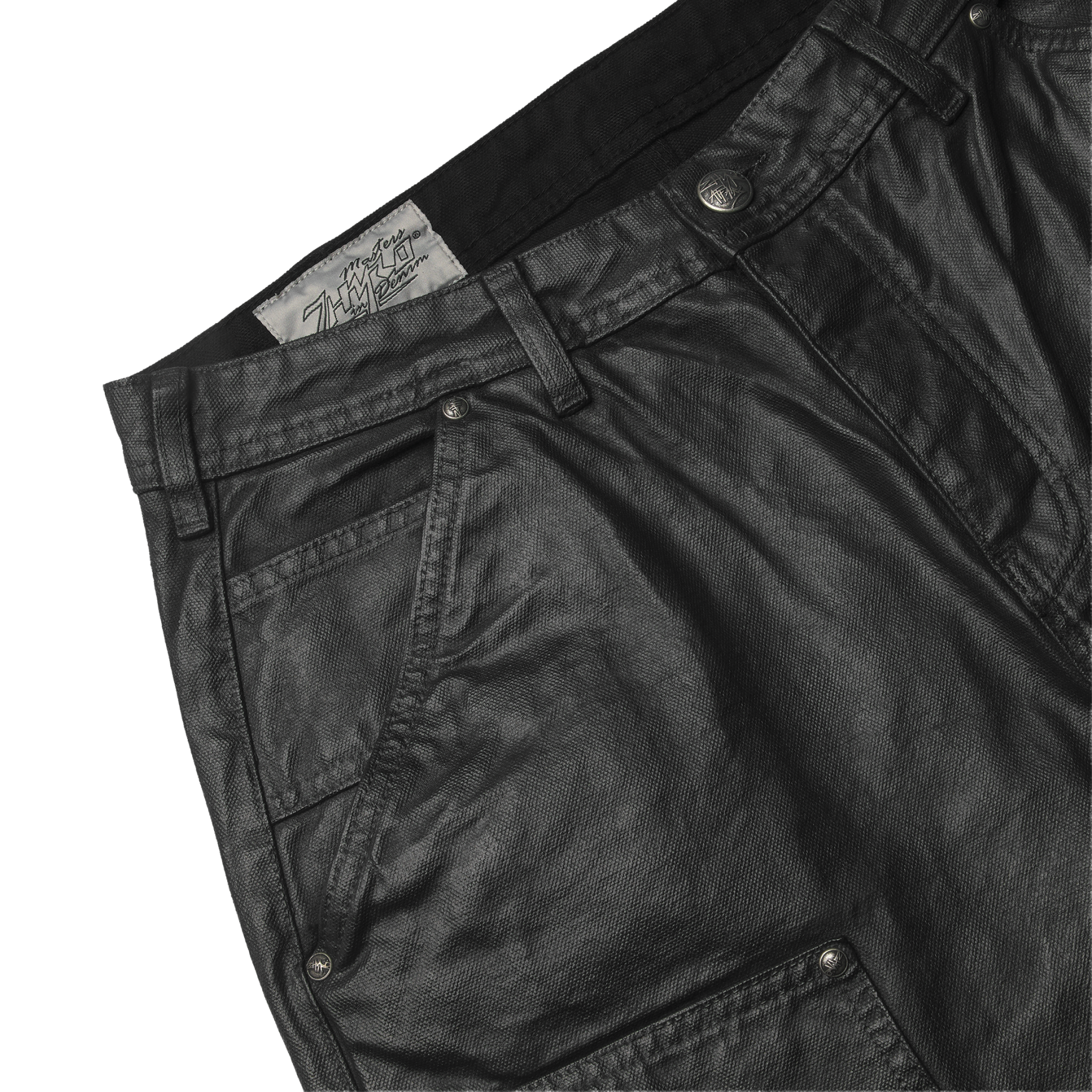 Waxed Workwear Pants in Black