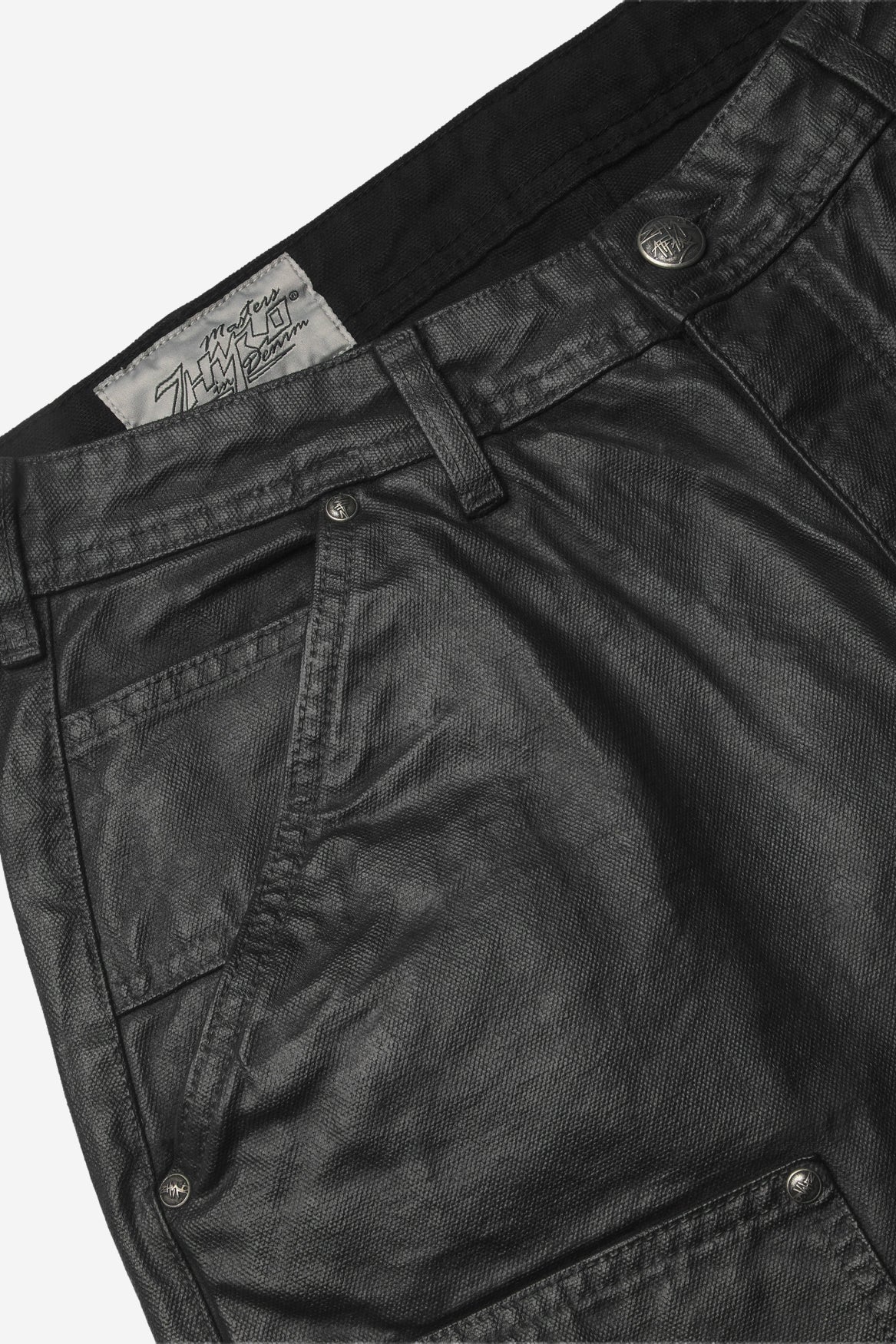 Waxed Workwear Pants in Black