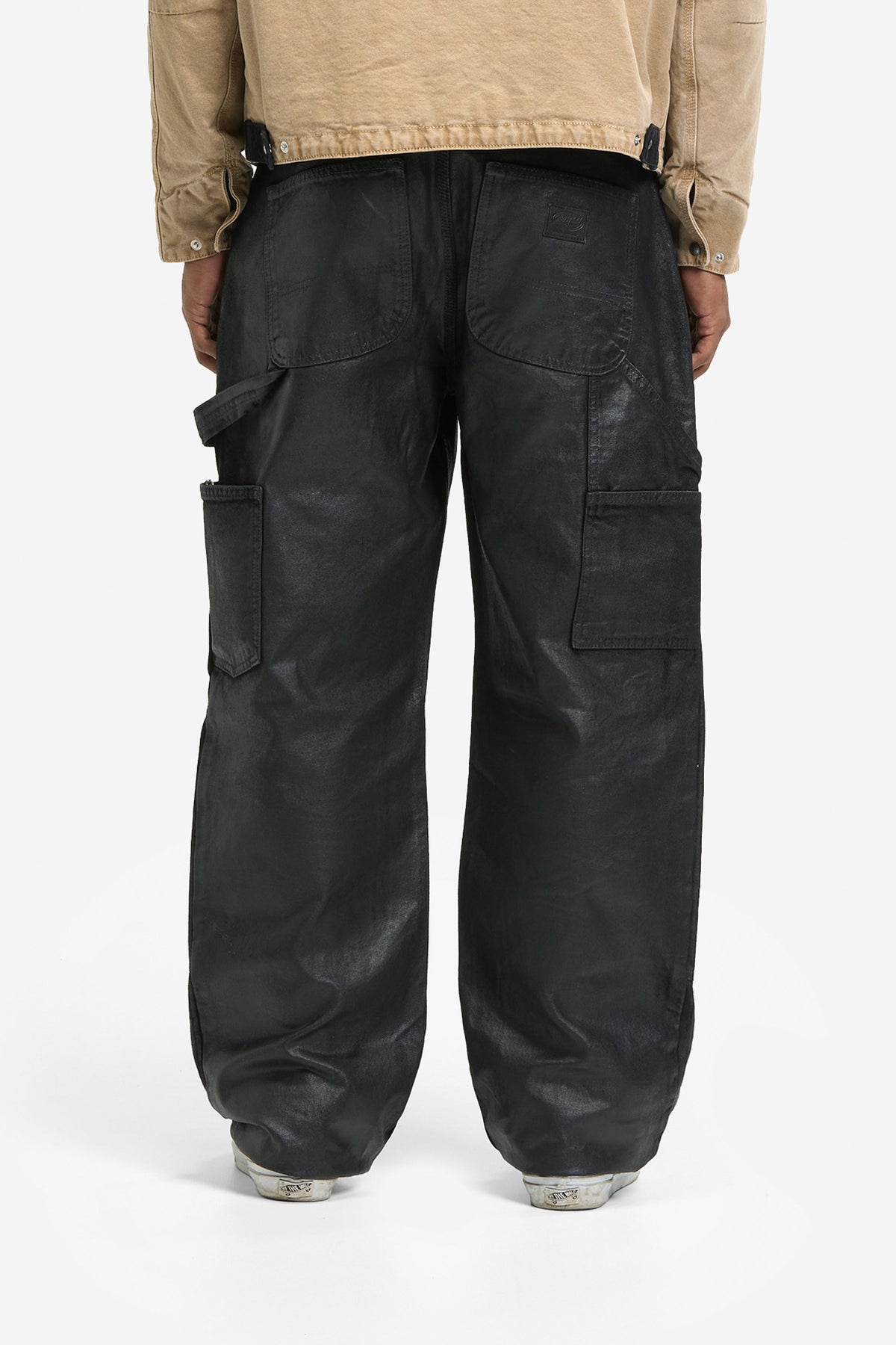 Waxed Workwear Pants in Black