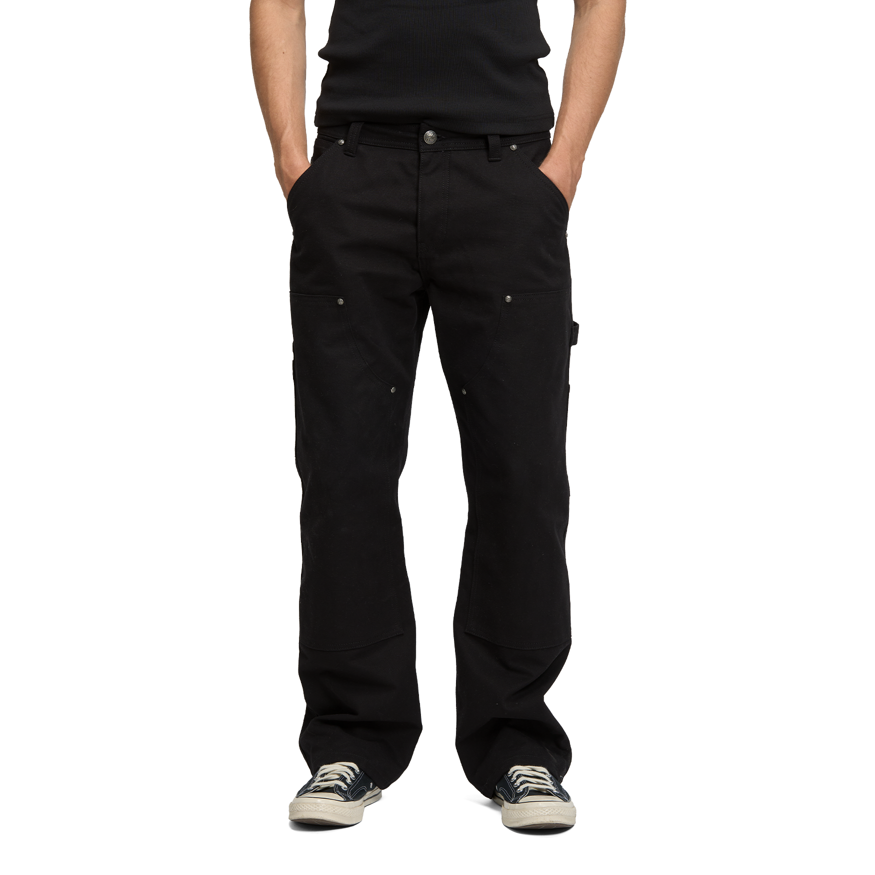 Double Knee Pants in Black