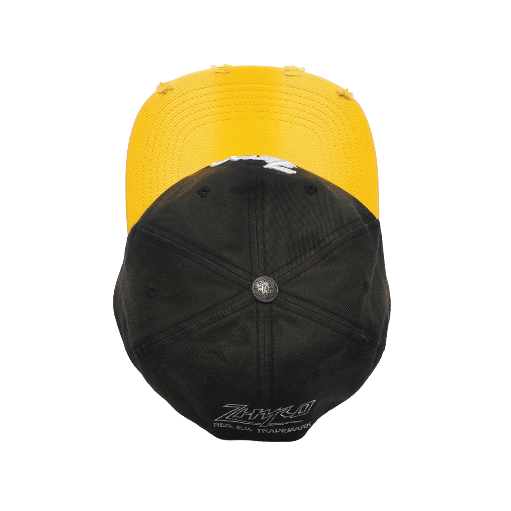 ZHY Baseball Cap in Sunfaded Black/Yellow