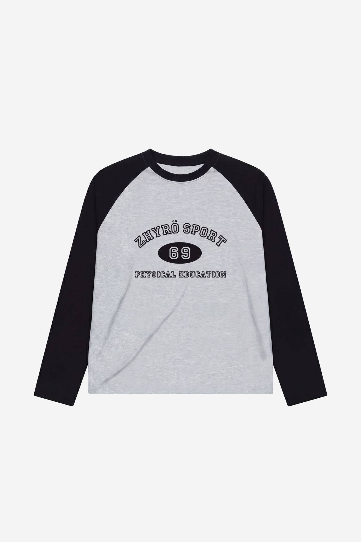 Raglan L/S in Black/Grey Melange